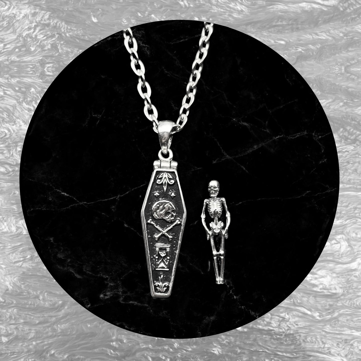 Coffin (+ skeleton) Necklace
