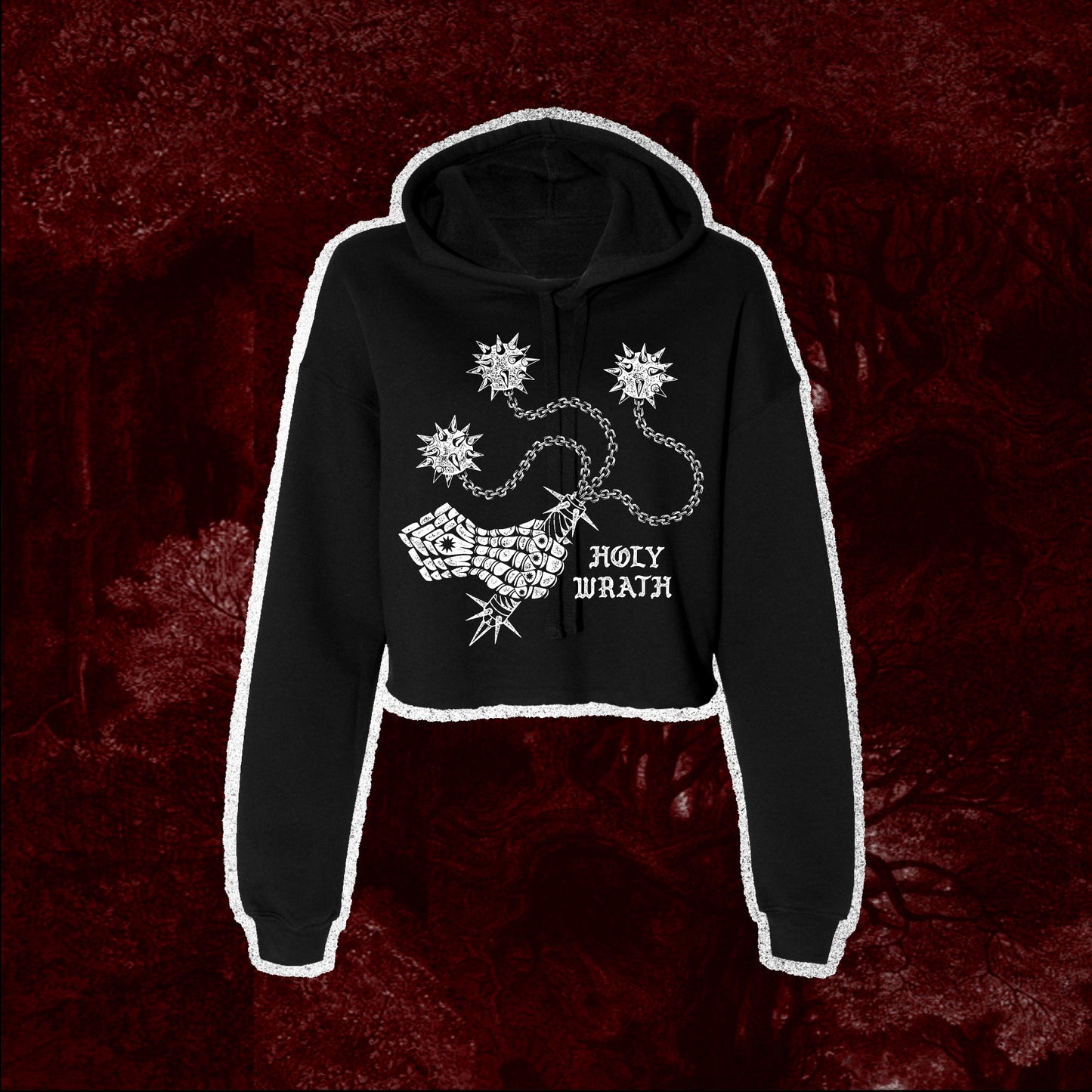 Holy Wrath Cropped Hoodie - While Odin Sleeps