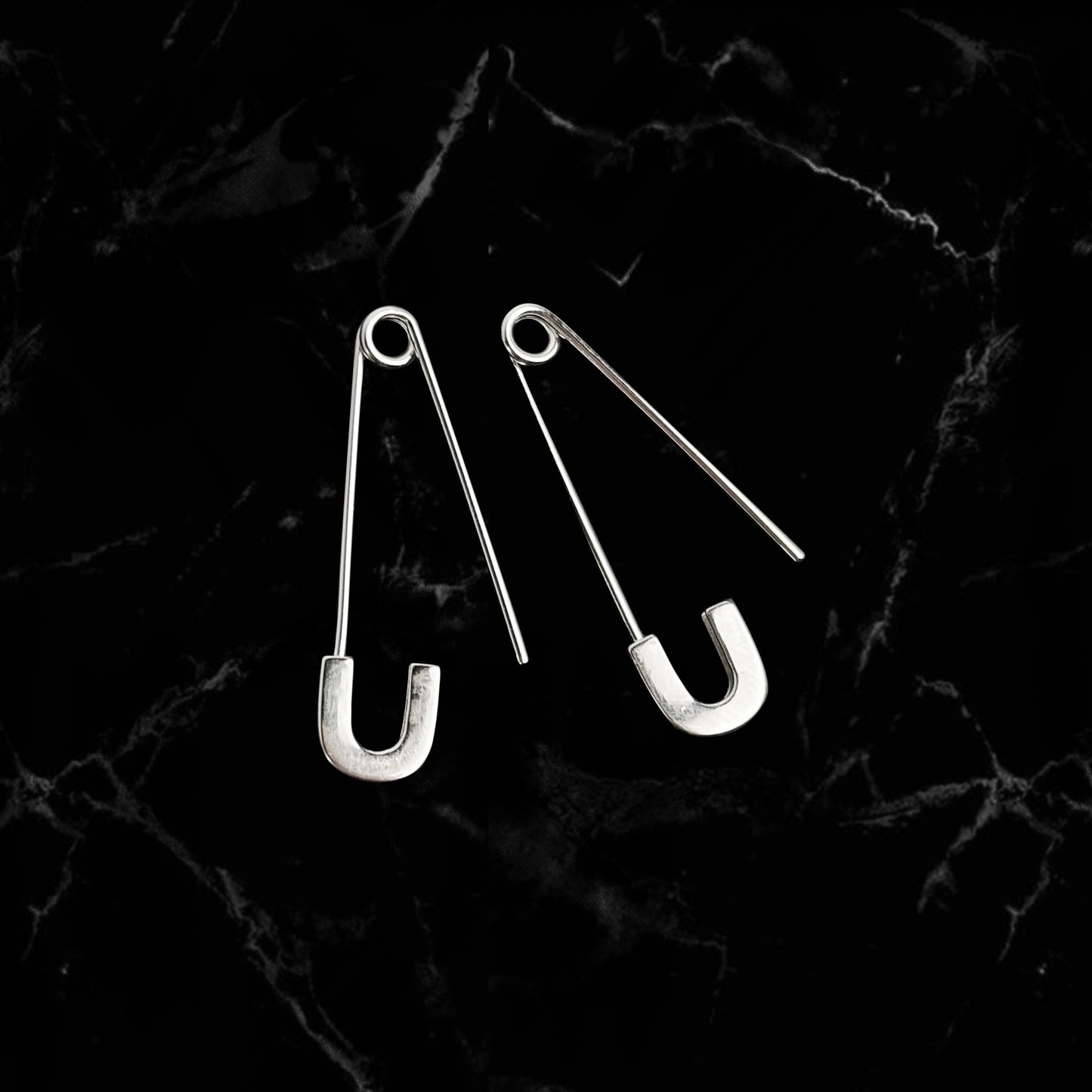 Sterling Silver Safety Pin Earrings - Flawed Sale - While Odin Sleeps
