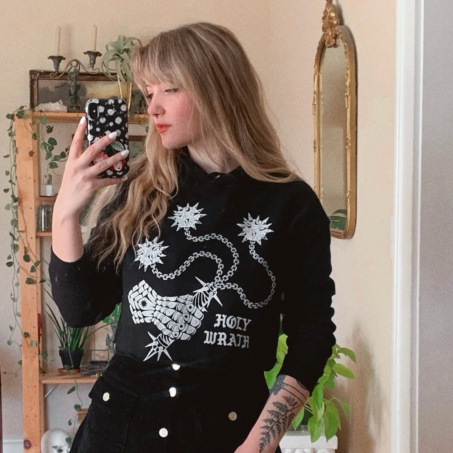 Holy Wrath Cropped Hoodie - While Odin Sleeps