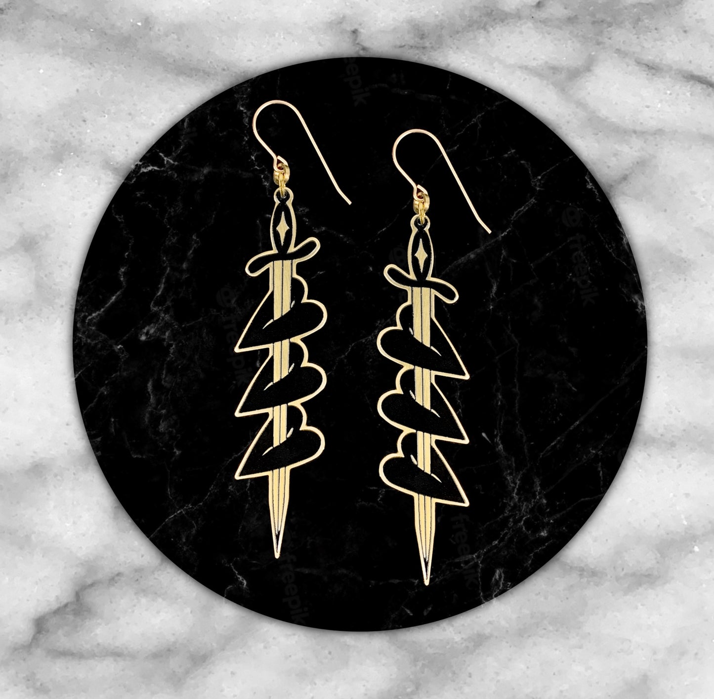 Tria Corda - Earrings (2D) - While Odin Sleeps
