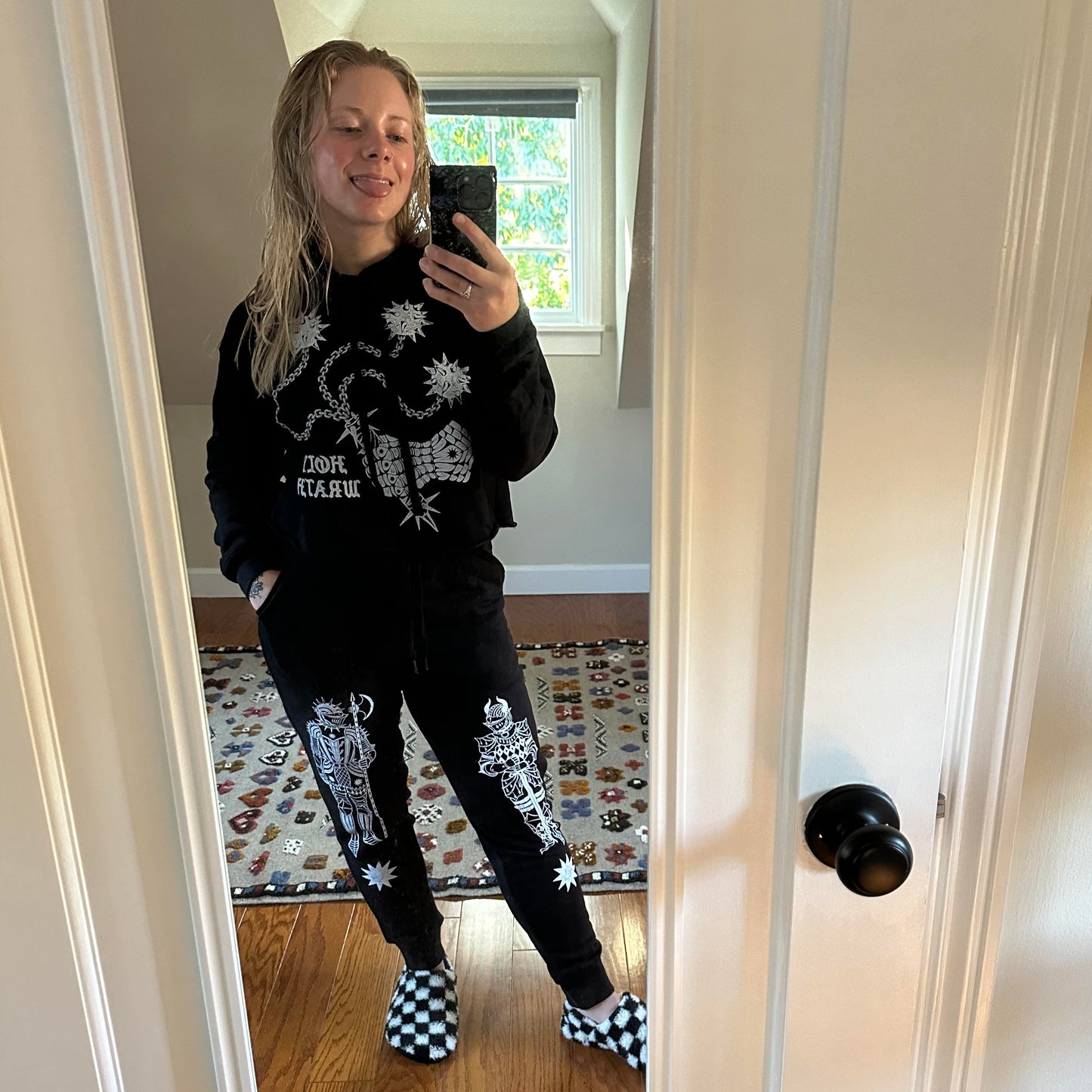 Holy Wrath Cropped Hoodie - While Odin Sleeps
