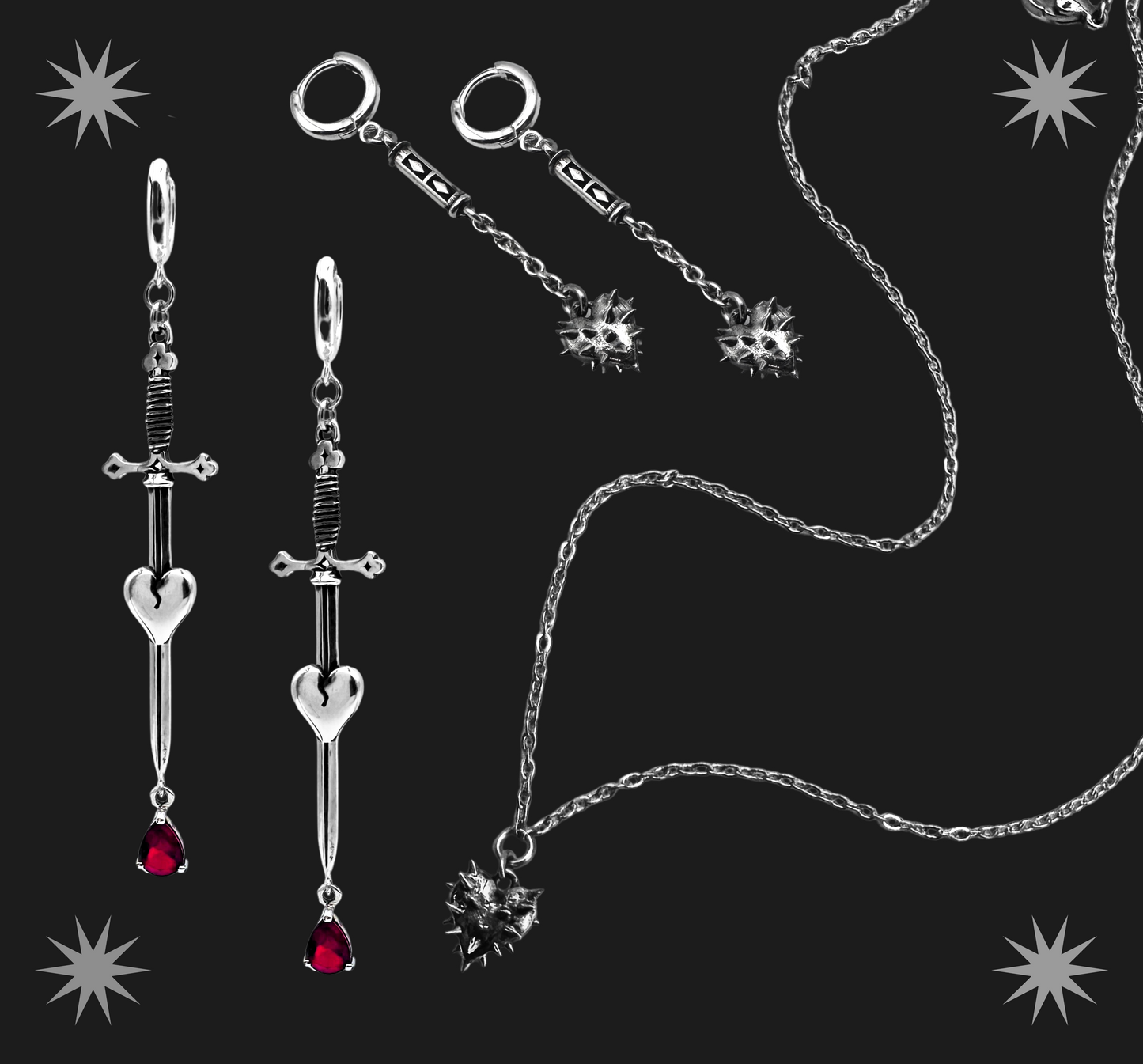 Spikey Heart Necklace