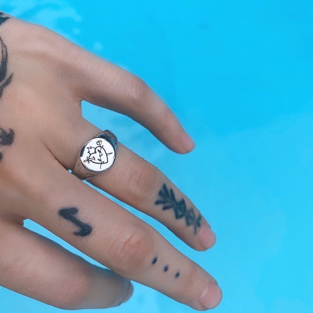 Sacred Heart Ring - Rings - While Odin Sleeps