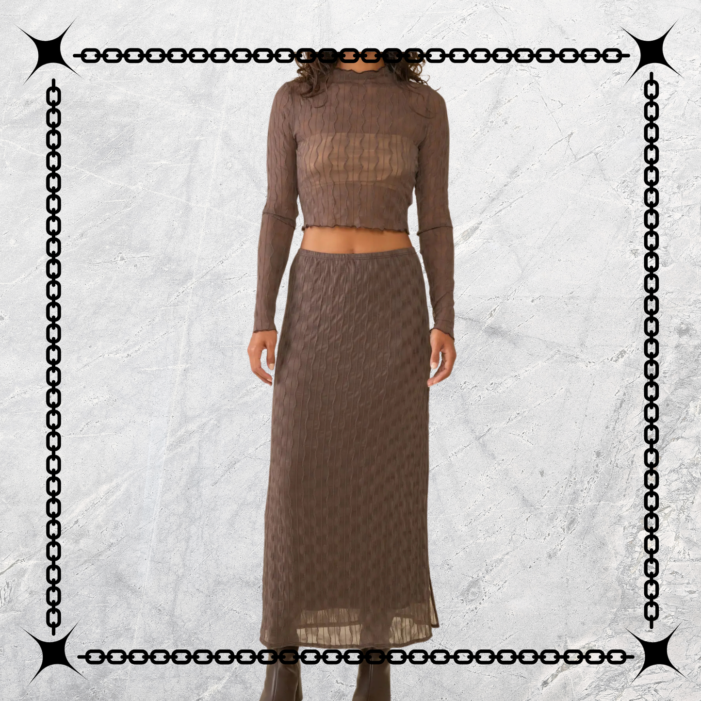 Jacquard Mesh Skirt