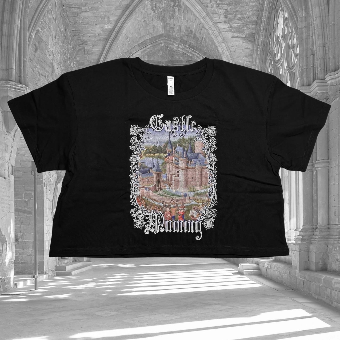 Oopsie Castle Mommy Crop Tee Black