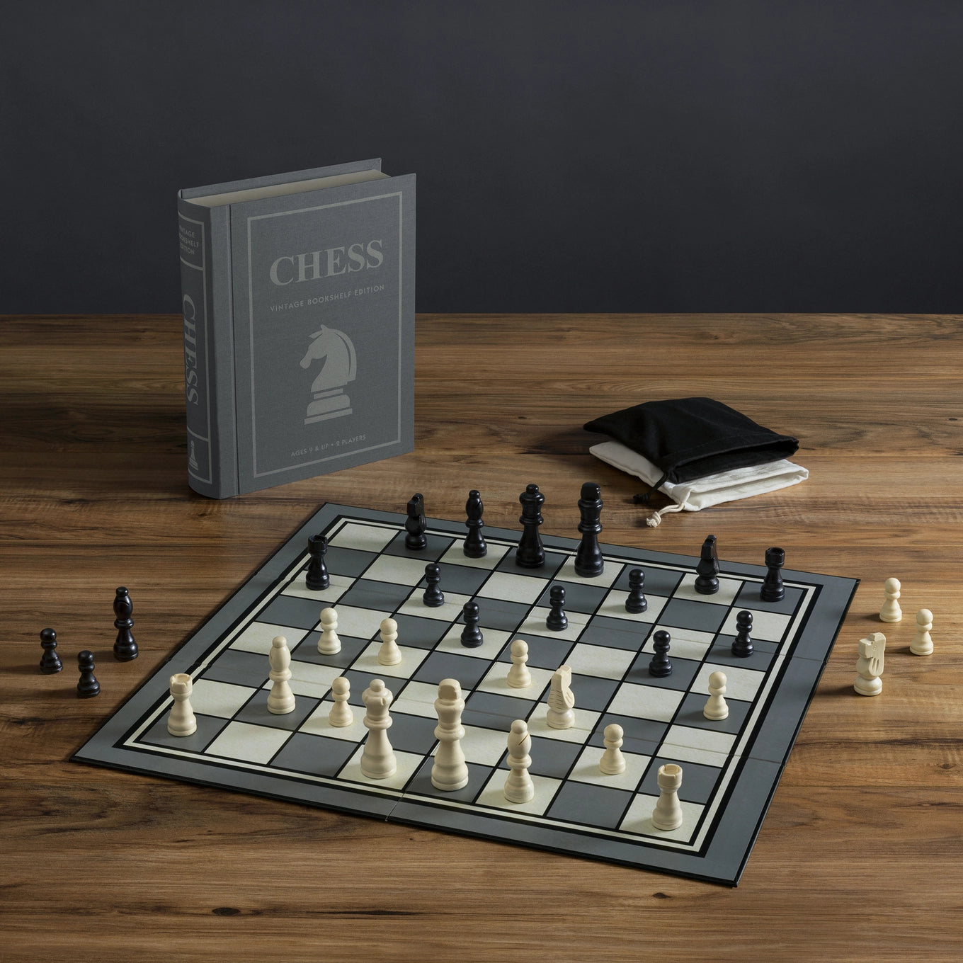 Chess Board Game Vintage Bookshelf Edition