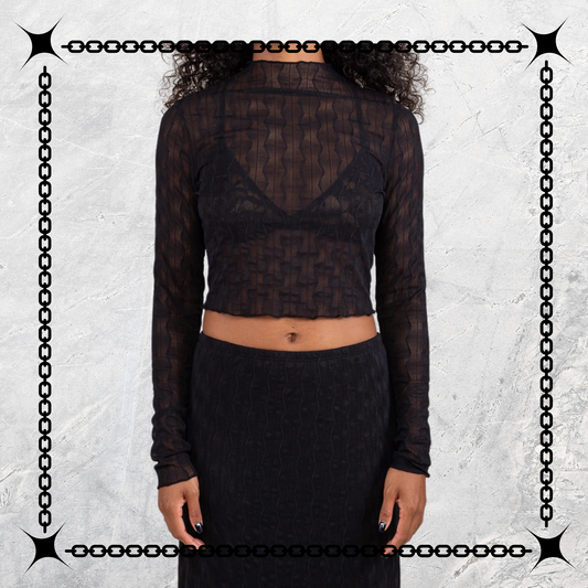 Jacquard Mesh Top