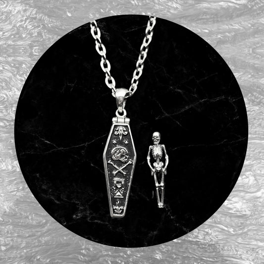 Coffin (+ skeleton) Necklace