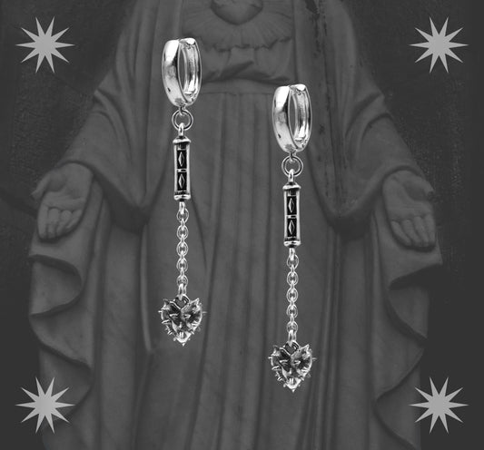 Heart Flail Earrings