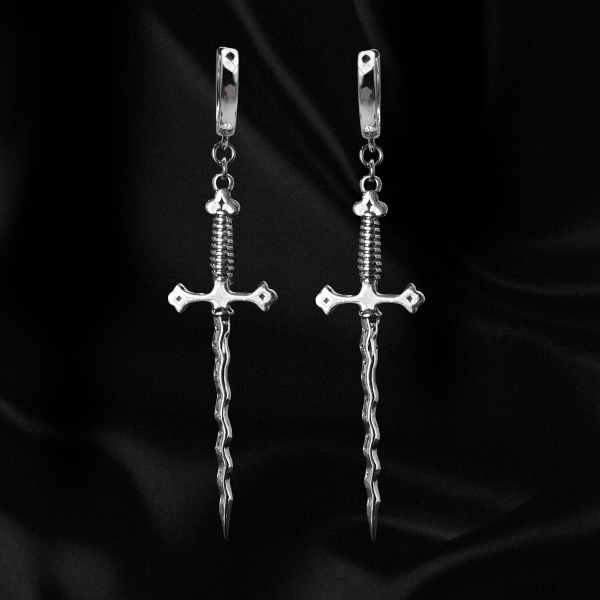 Wavy Sword Earrings