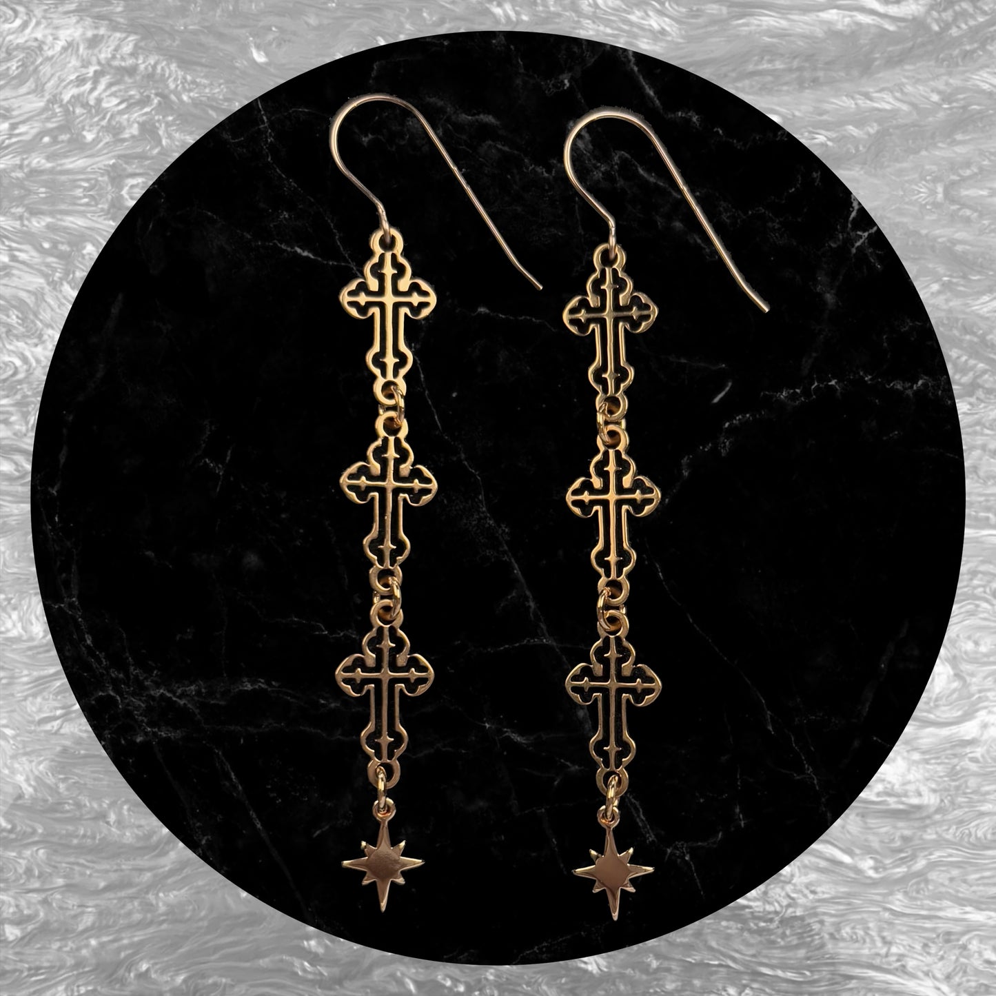 Gold Cross Earrings