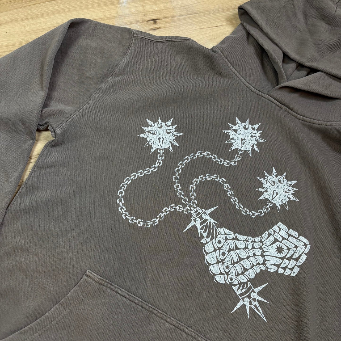 Oopsie Gauntlet Flail Taupe Relaxed Hoodie