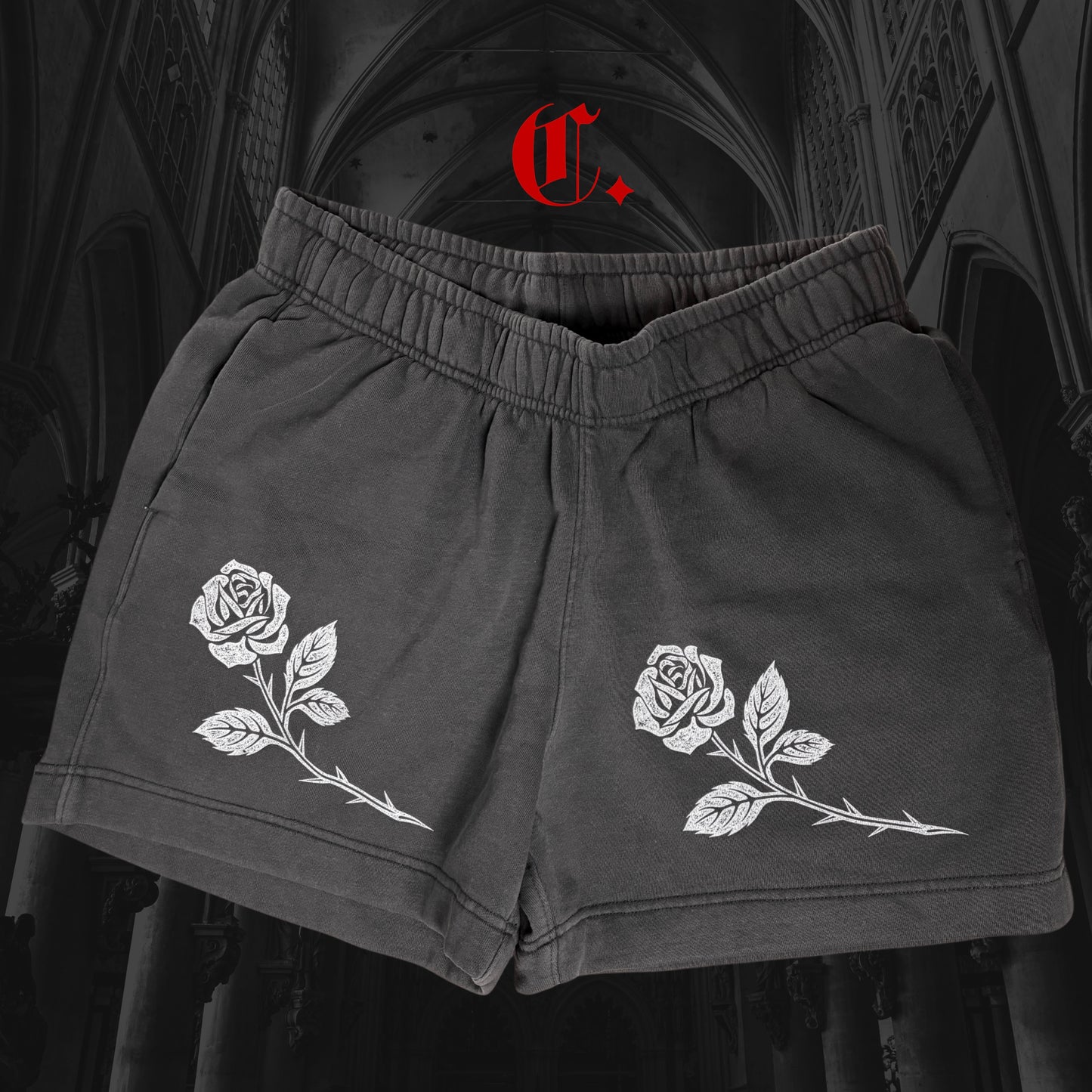 Oopsie Rose Relaxed Faded Track Shorts (L)