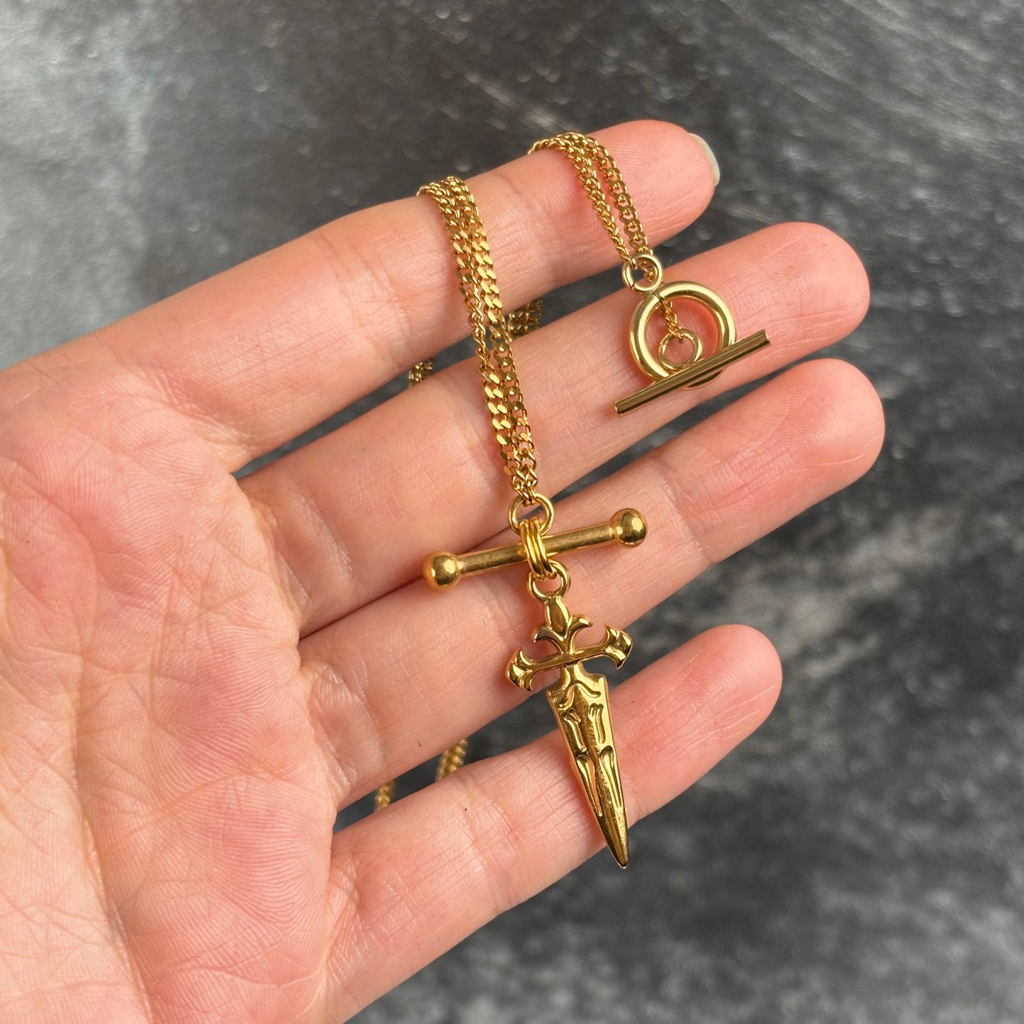 Long Gold Cross Necklace