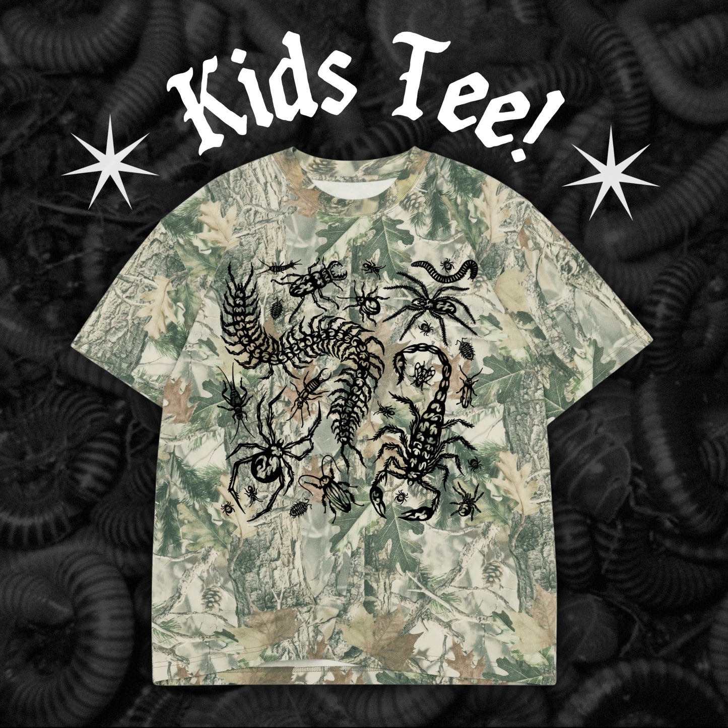 Kids Camo Bug Oversized Tee