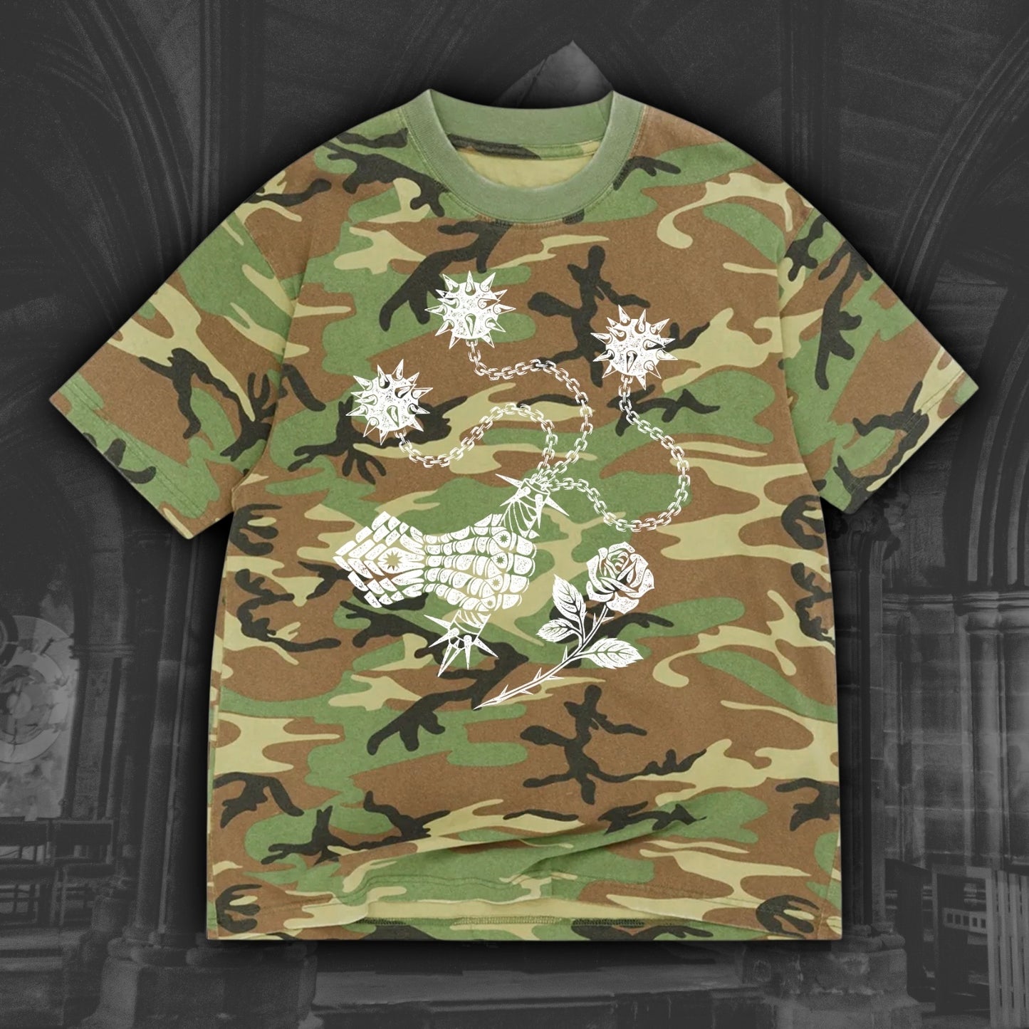 Camo Holy Rose Oversized Tee