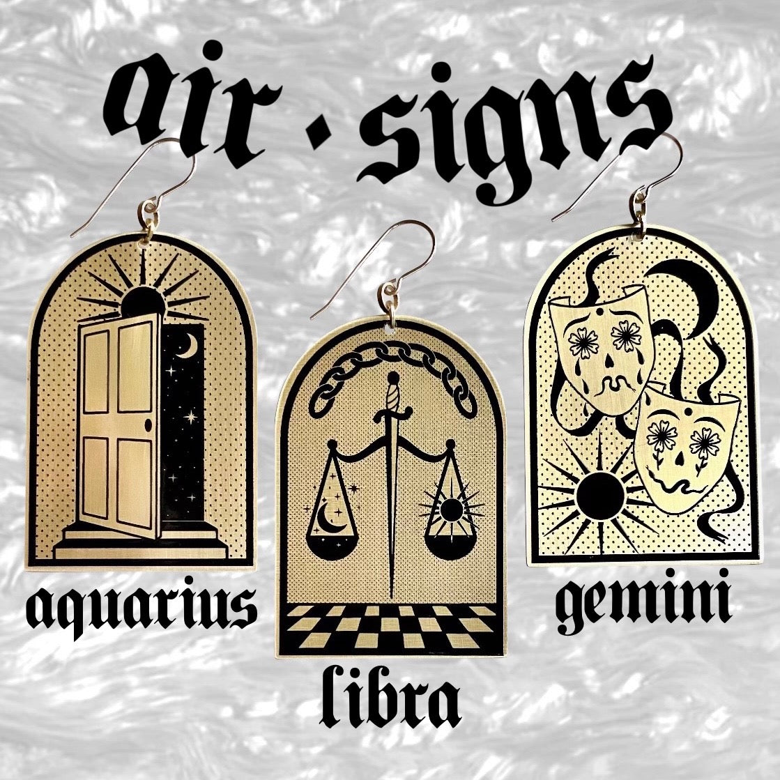 Zodiac Earrings | AIR SIGNS - While Odin Sleeps