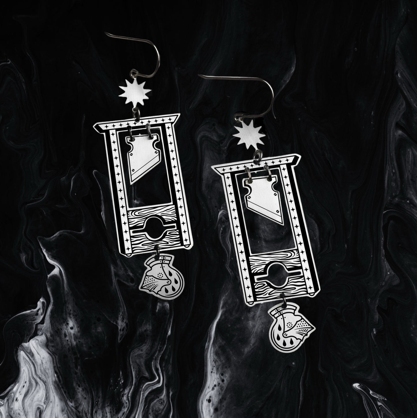 Guillotine - Earrings (2D) - While Odin Sleeps