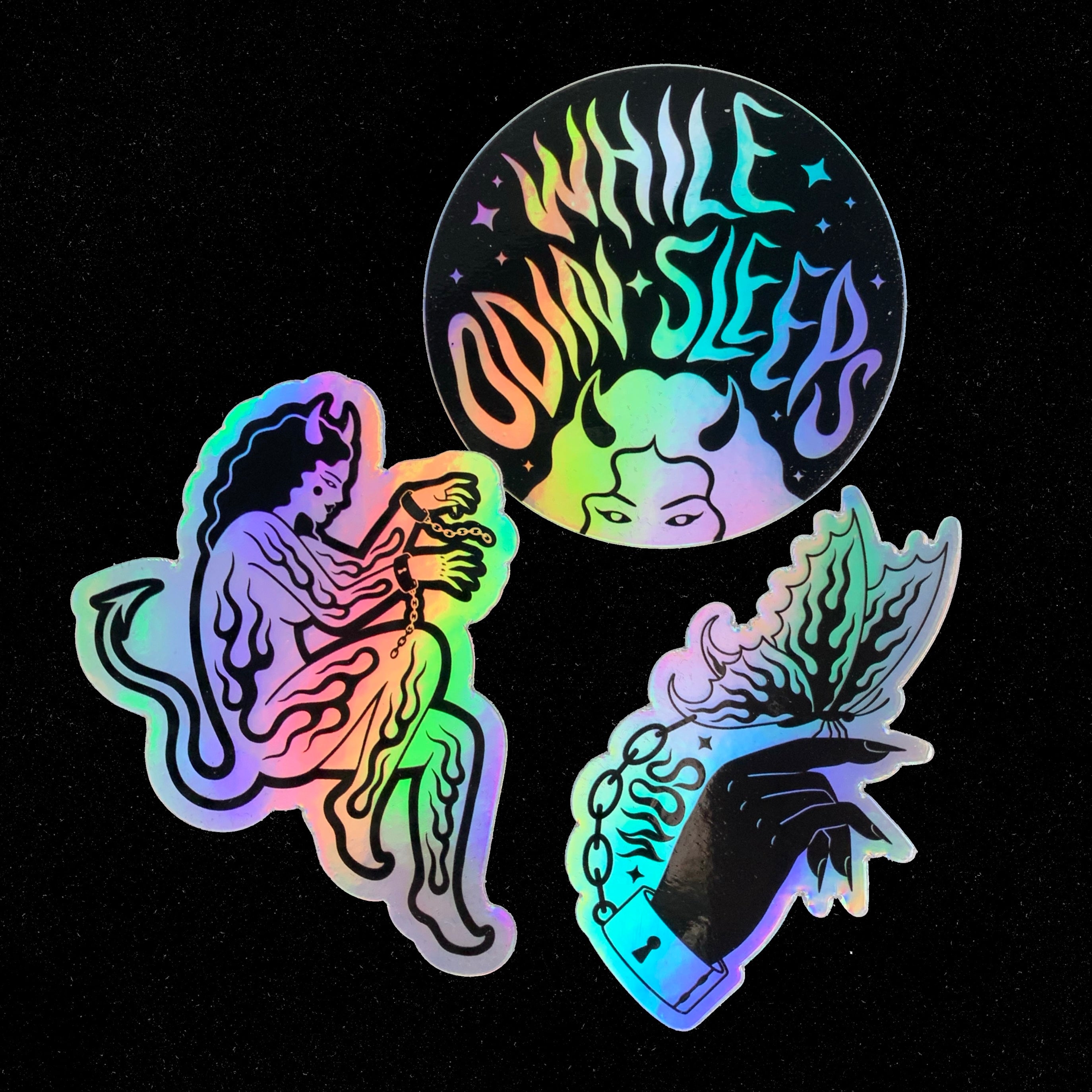Holo Demons Sticker Pack – While Odin Sleeps